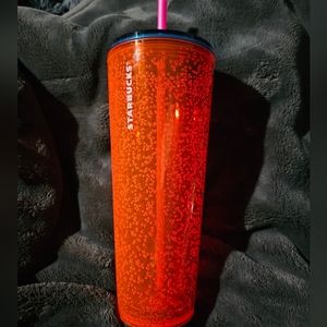 Starbucks Neon Orange Bubble Venti 24oz Tumbler